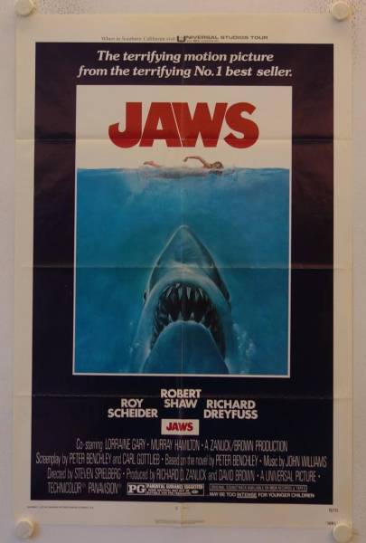 Jaws original release US Onesheet movie poster